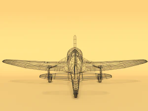 low poly cartoon hawker tempest mkii airplane 3D Model