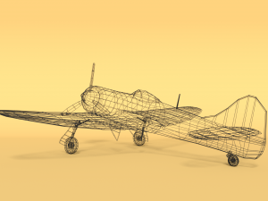 low poly cartoon hawker tempest mkii airplane 3D 模型