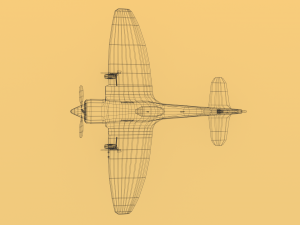 low poly cartoon hawker tempest mkii airplane 3D 模型