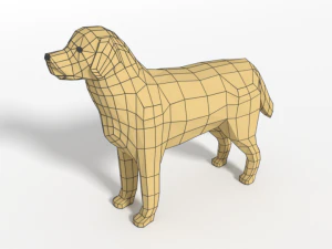 low poly cartoon dog pack collection 3D Model