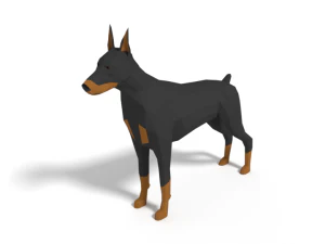 low poly cartoon dog pack collection 3D Model