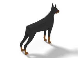 low poly cartoon dog pack collection 3D Model