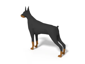 low poly cartoon dog pack collection 3D Model