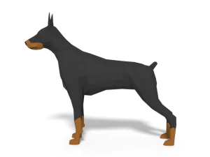 low poly cartoon dog pack collection 3D Model