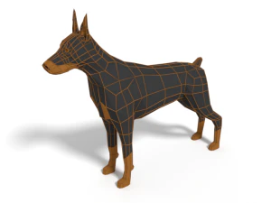 low poly cartoon dog pack collection 3D Model