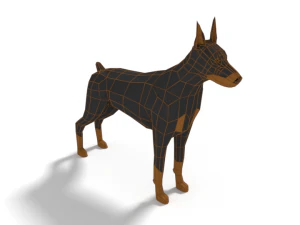 low poly cartoon dog pack collection 3D Model