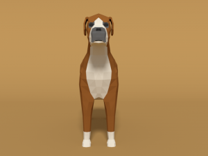 low poly cartoon dog pack collection 3D 모델