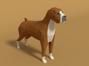 low poly cartoon dog pack collection 3D 모델