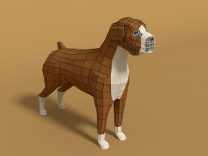 low poly cartoon dog pack collection 3D 모델