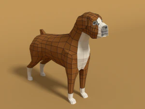 low poly cartoon dog pack collection 3D Model