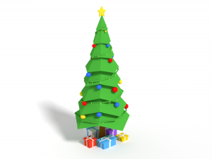 low poly cartoon christmas tree 3D Model