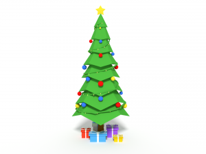 low poly cartoon christmas tree 3D Model