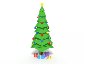 low poly cartoon christmas tree 3D Model