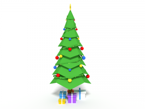 low poly cartoon christmas tree 3D Model