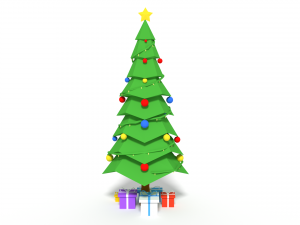 low poly cartoon christmas tree 3D Model