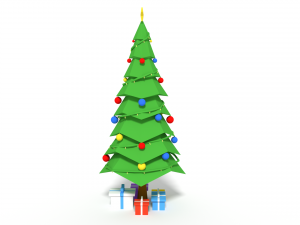 low poly cartoon christmas tree 3D Model