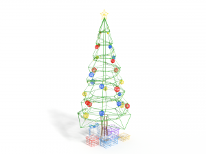 low poly cartoon christmas tree 3D Model