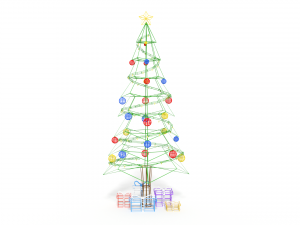 low poly cartoon christmas tree 3D Model