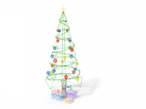 low poly cartoon christmas tree 3D Model
