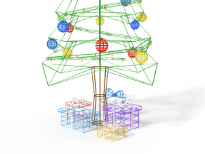 low poly cartoon christmas tree 3D Model