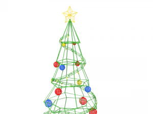 low poly cartoon christmas tree 3D Model