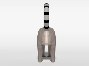 low poly cartoon ring tailed lemur 3D Model
