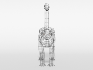 low poly cartoon ring tailed lemur Model 3D