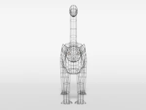 low poly cartoon ring tailed lemur 3D Model