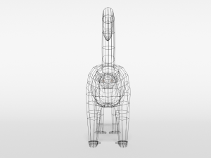 low poly cartoon ring tailed lemur Model 3D