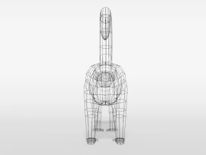 low poly cartoon ring tailed lemur 3D Model