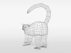 low poly cartoon ring tailed lemur 3D Model