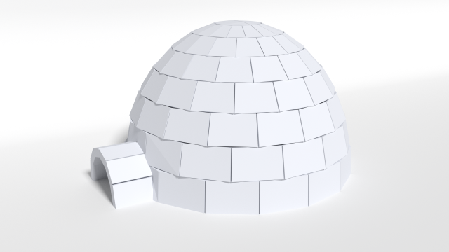 low poly cartoon igloo 3D Model .c4d .max .obj .3ds .fbx .stl .blend