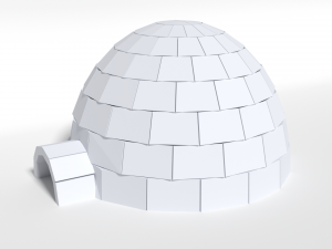 low poly cartoon igloo 3D Model