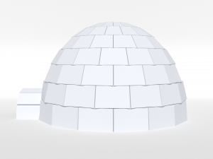 low poly cartoon igloo 3D Model