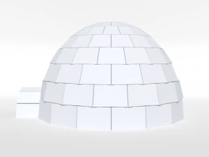 low poly cartoon igloo 3D Model