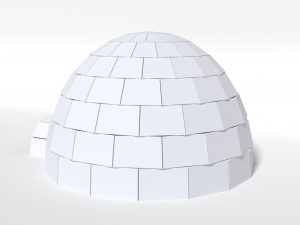low poly cartoon igloo 3D Model