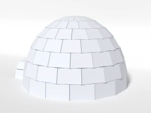 low poly cartoon igloo 3D Model