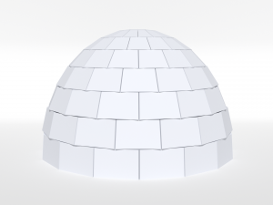 low poly cartoon igloo 3D Model