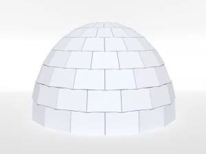 low poly cartoon igloo 3D Model
