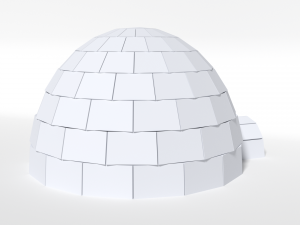 low poly cartoon igloo 3D Model