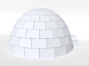 low poly cartoon igloo 3D Model