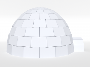 low poly cartoon igloo 3D Model