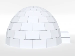 low poly cartoon igloo 3D Model