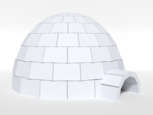 low poly cartoon igloo 3D Model