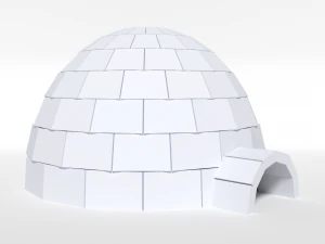 low poly cartoon igloo 3D Model