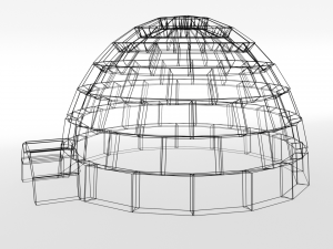 low poly cartoon igloo 3D Model