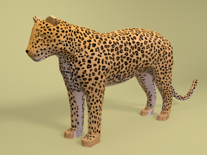 low poly cartoon leopard 3D मॉडल
