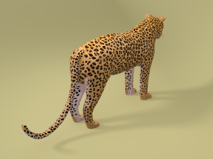 low poly cartoon leopard 3D Modell