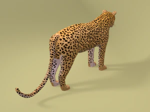 low poly cartoon leopard 3D Model