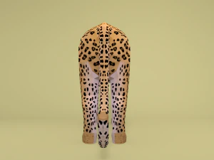 low poly cartoon leopard 3D Model
